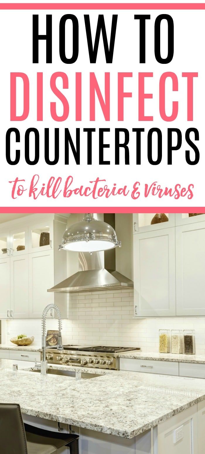 a kitchen counter top with the words how to disinfect countertops