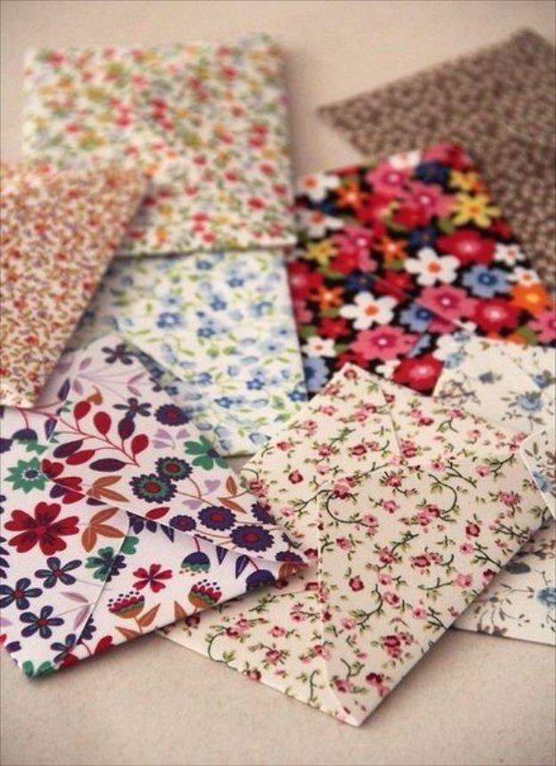 many different types of fabric on a table