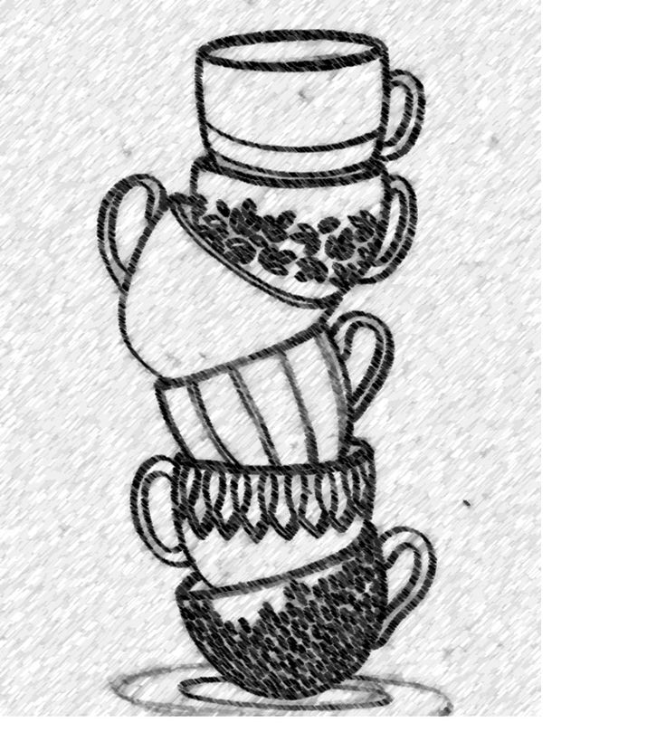 a stack of cups and saucers on top of each other