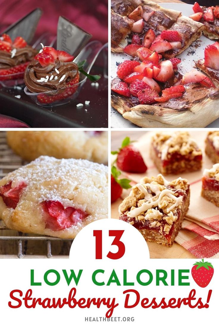 strawberry desserts with the title 13 low calorie strawberry desserts