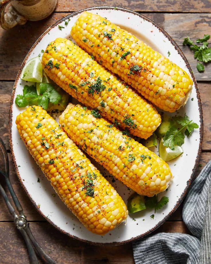 grilled corn on the cob with cilantro and lime