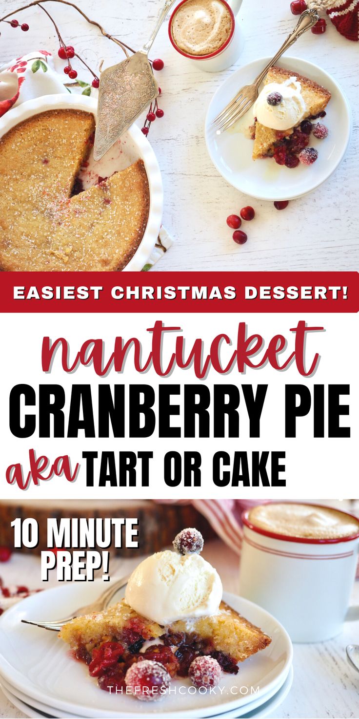 an image of cranberry pie with text overlay