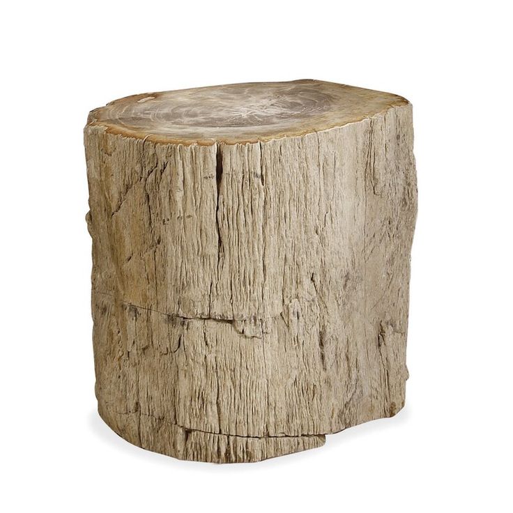 a wooden stool made out of logs