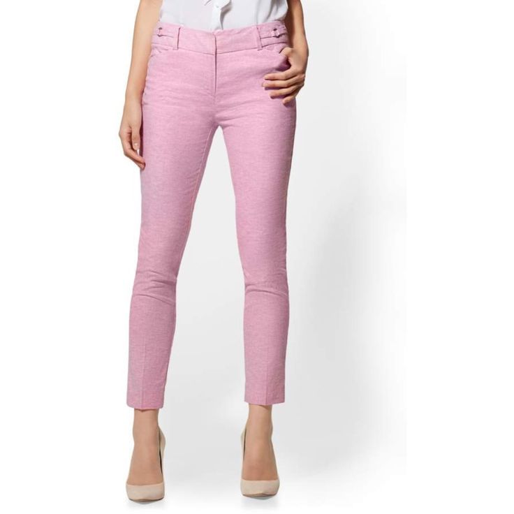 New York & Company - 7th Avenue Pant - O-Ring Ankle - City Stretch Linen Flex In Flamingo Pink - Size 4 Never Worn. Tags Still On Tailored Pink Bottoms For Office, Pink Tailored Bottoms For Office, Pink Fitted Office Bottoms, Pink Tapered Leg Office Pants, Spring Slim Fit Straight Pants, Tailored Spring Office Bottoms, Tailored Bottoms For Office In Spring, Pink Tapered Leg Office Bottoms, High Waist Slim Fit Dress Pants For Spring