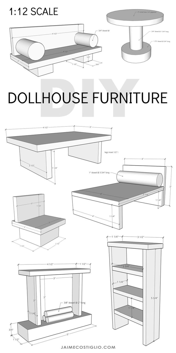 the instructions for how to build a dollhouse furniture set