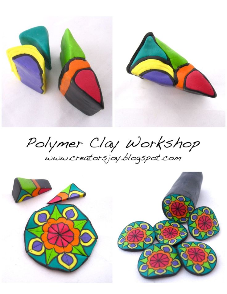 polymer clay art workshop for beginners featuring colorful shoes and flowered design on the top