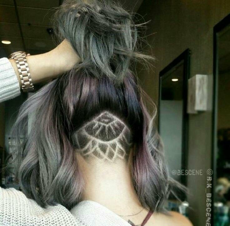 Undercut Tattoos, Hair Tattoo Designs, Undercut Hair Designs, Undercut Hairstyles Women, Underlights Hair, Undercut Long Hair, Undercut Designs, Hair Tattoos, Fresh Hair