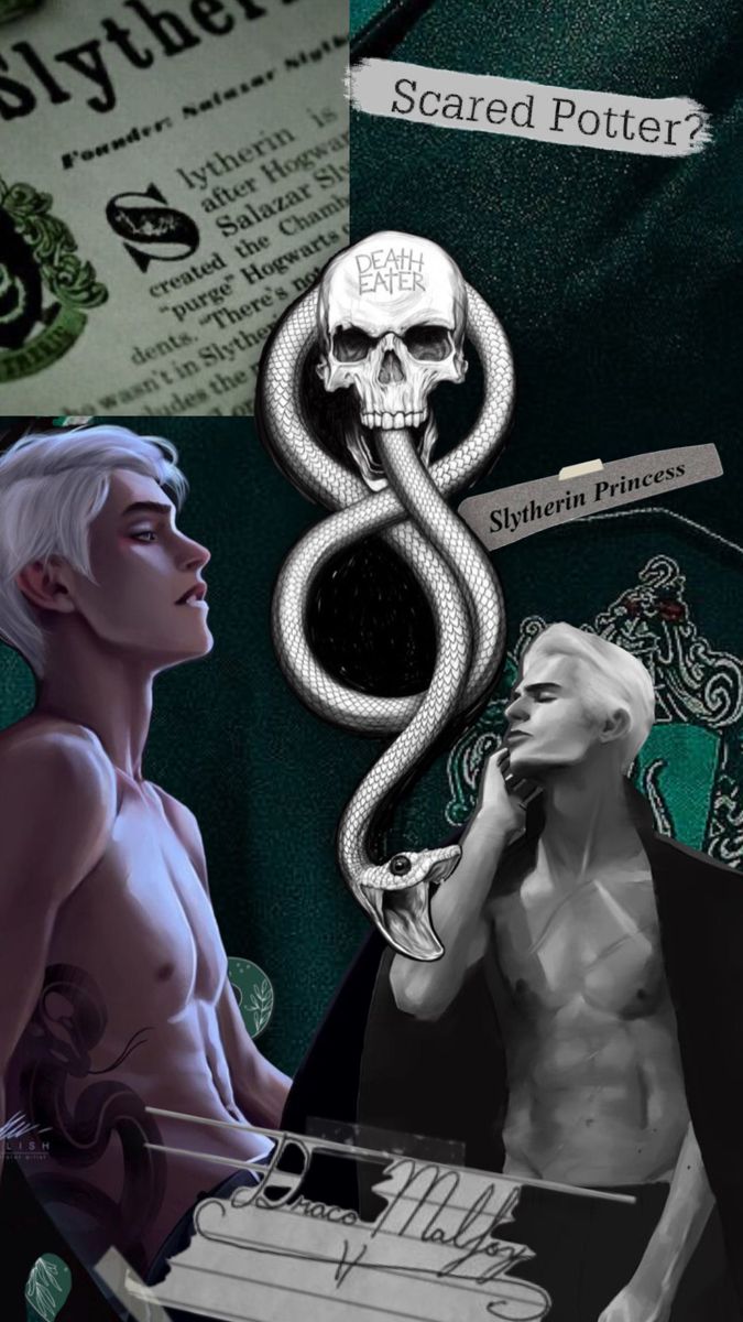 a collage of images including a man with a snake on his shoulder and a skull in the middle