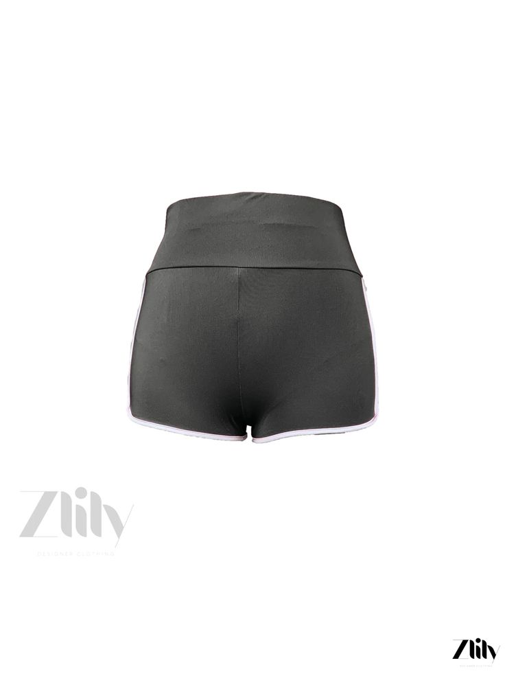 Zlily - Chic Solid Cut-Out Skinny Shorts for Women, High-Waist Yoga Shorts for Fashionable Lifting, Womens Apparel High Waist Elastic Bottoms For Gym, Casual High-waist Yoga Pants With Built-in Shorts, Gym Bottoms With Wide Waistband, High-waisted Shorts With Elastic Waistband For Yoga, Short Summer Yoga Pants, High-waisted Yoga Shorts With Elastic Waistband, High Waist Yoga Shorts With Elastic Waistband, Sporty High Waist Yoga Pants For Summer, Athleisure Elastic Short Bottoms