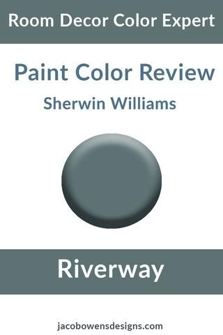 the paint color review for sherylin williams's riverway is dark gray