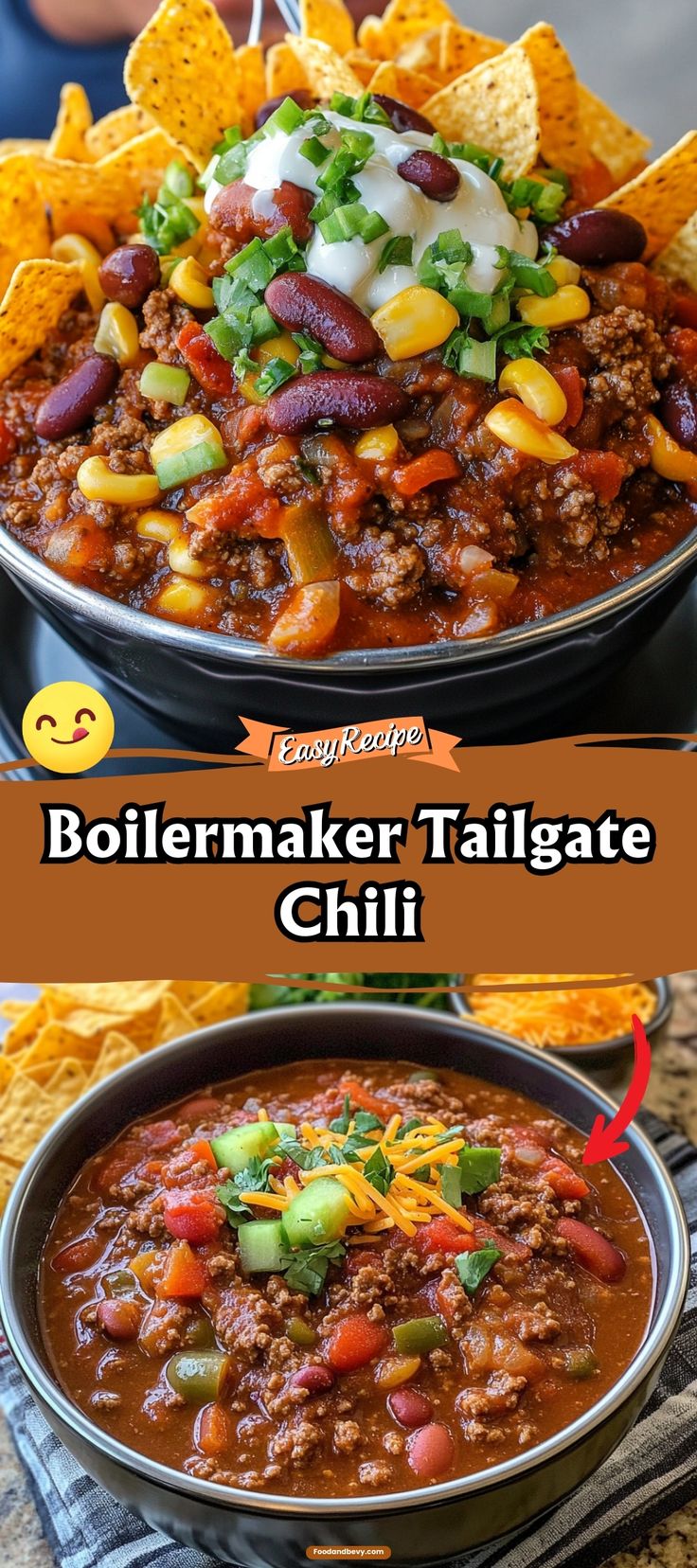 two bowls filled with chili, cheese and tortilla chips next to each other