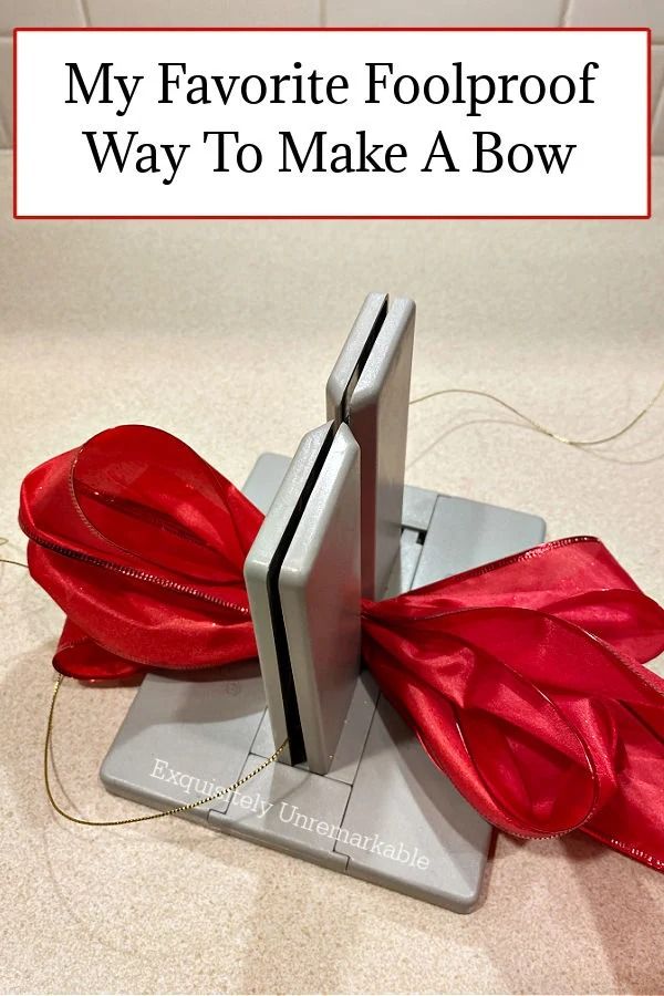 a computer keyboard with red ribbon on it and the words, my favorite foolroof way to make a bow