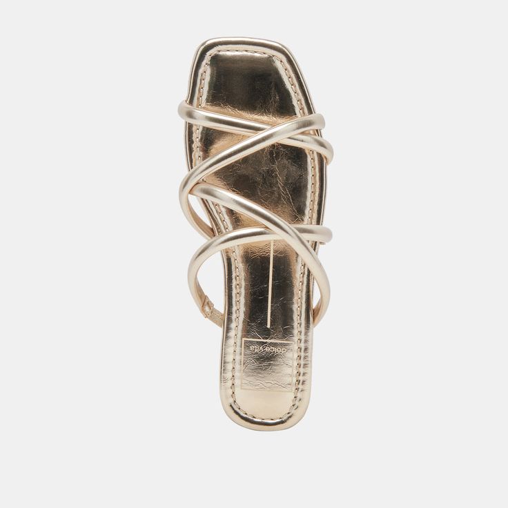 LANZA SANDALS LIGHT GOLD METALLIC STELLA Casual Gold Open Toe Flats, Metallic Strappy Sandals For Spring, Spring Metallic Strappy Sandals, Casual Metallic Sandals For Summer, Casual Metallic Sandals For Spring, Casual Gold Strappy Sandals, Dolce Vita Shoes, Metallic Silver, Gold Metal