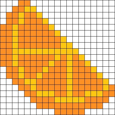 a cross stitch pattern with an orange and yellow design on the bottom half of it