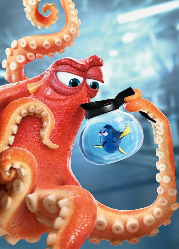 an octopus holding a fish in its mouth and looking at it's own bubble