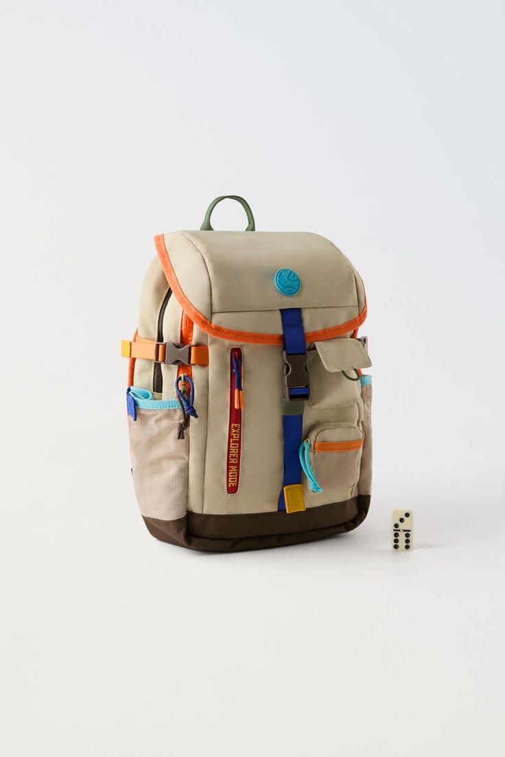 CAMPING BACKPACK - SAND/BROWN | ZARA United States Camping Rucksack, Kids Bag, Kids' Bag, Canva Elements, Shorts Co Ord, Cargo Shirts, Camping Backpack, Cardigan Sweater Dress, Wet Bag