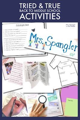 the book cover for mrs spangler's tried & true back to middle school activities