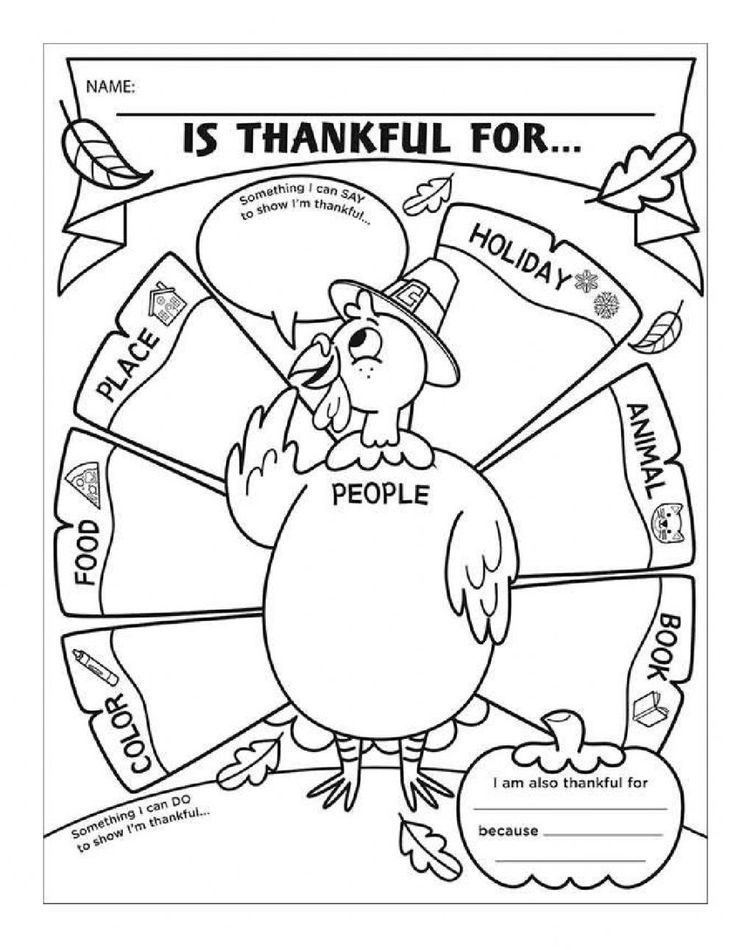 a thanksgiving coloring page with a turkey on it's head and the words is thank for