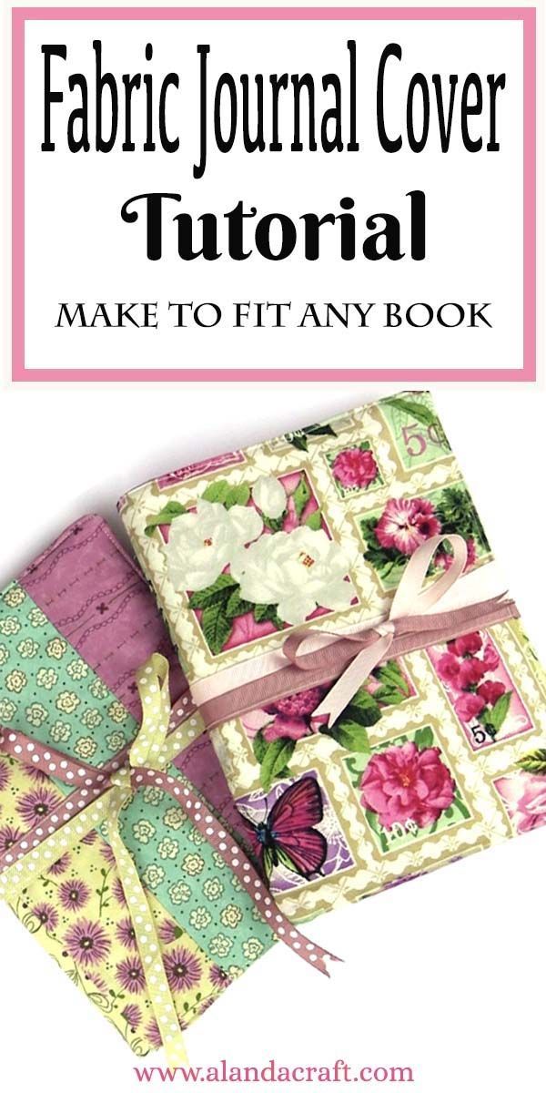 an image of fabric journal cover with the title, make it any book