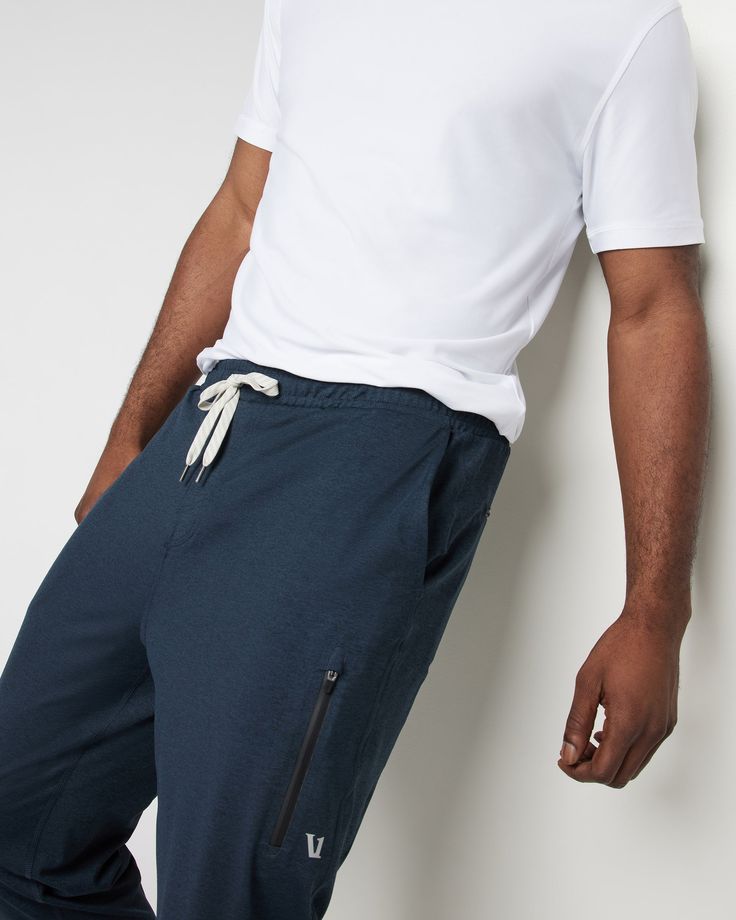 A fresh take on athleisure and a staple in your wardrobe, the Sunday Performance Joggers are premier in fit, function and soft stretch. This jogger style will keep you moving with less bulk around your ankles. | Vuori Sunday Performance Jogger Pants | Ink Heather | Medium Vuori makes premium performance apparel inspired by the active Coastal California lifestyle; an integration of fitness, surf, sport, and art. Breaking down the boundaries of traditional activewear, we are a new perspective on p Water Yoga, Coastal California, Yoga Travel, Blue Joggers, California Lifestyle, Fashion Joggers, Running Training, Performance Outfit, New Perspective