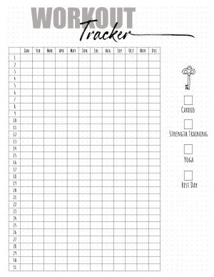 the workout tracker is shown in this printable exercise sheet for adults and children to use