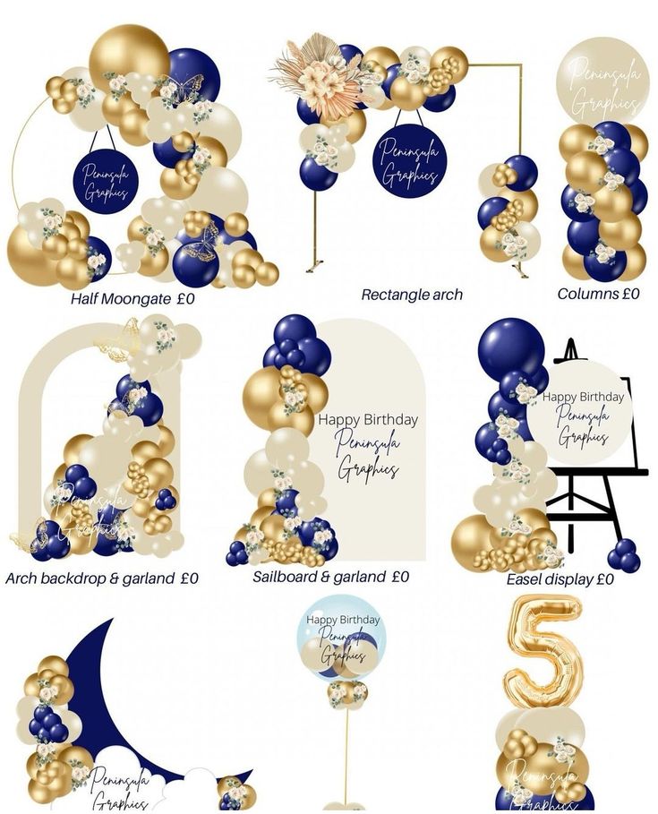 some balloons and numbers are arranged in the shape of letters