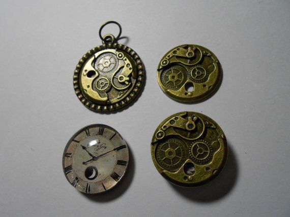 three different types of clock buttons on a white surface with space for the word time