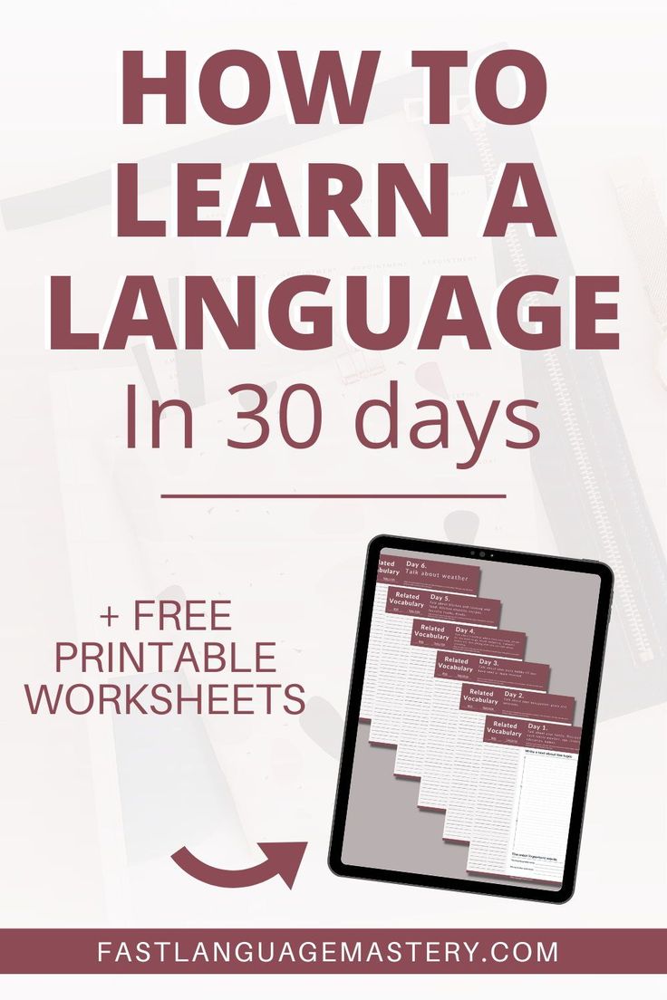 an ipad with the text how to learn a language in 30 days on top of it