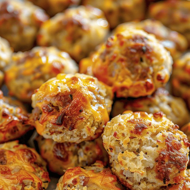 there are many different types of food on the table together in this photo, including muffins with cheese and tomato sauce