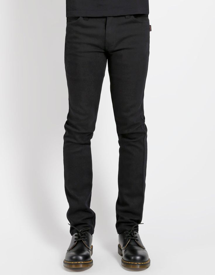 TRIPP NYC - TRASH JEAN Fitted Slim Cotton Bottoms, Fitted Slim Cotton Pants, Slim Stretch Cotton Jeans, Alternative Style Fitted Straight Leg Bottoms, Fitted Alternative Style Jeans, Fitted Slim Cotton Jeans, Fitted Straight Leg Alternative Bottoms, Urban Slim Fit Dark Wash Bottoms, Urban Slim Fit Cotton Bottoms