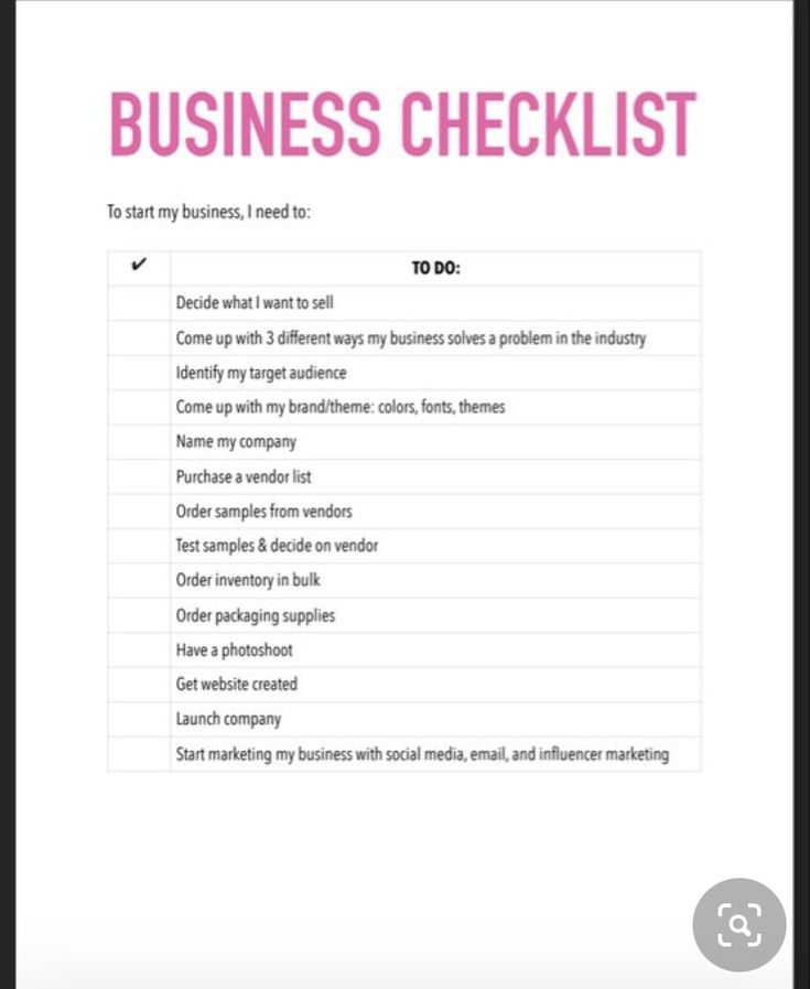 a business checklist with the words to do