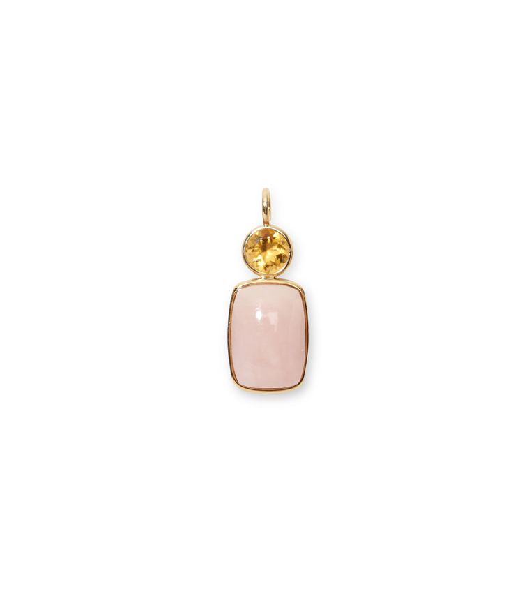 Citrine & Pink Conch Cabochon 14k Gold Necklace Charm. Faceted citrine and conch rectangle cabochon with gold bezels Dainty Gold Gemstones With Accents, Rose Gold Pendant Jewelry With Natural Stones, Gold Plated Gemstone Jewelry, 14k Yellow Gold Gemstones For Jewelry Making, Gold Plated Briolette Gemstone Jewelry, Gold Pendant Necklace With Cabochon, 14k Gold Gemstones With Gemstone Accents, Fine Jewelry Gold Dangle Gemstones, Yellow Gold Dangle Jewelry With Natural Stones