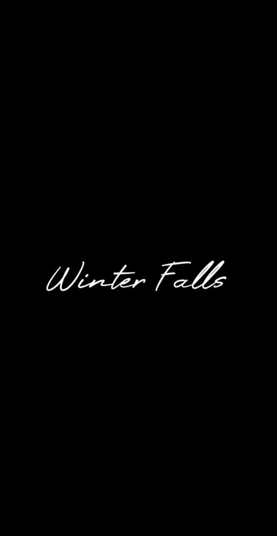 the words winter fall are written in white ink