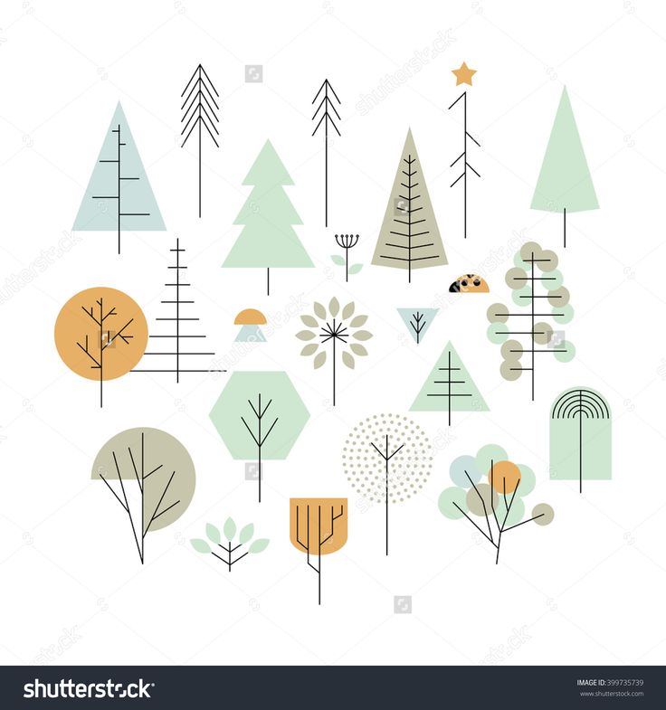 various trees and plants in the shape of a circle on a white background with text