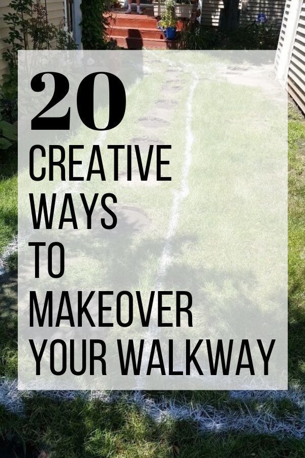 the words 20 creative ways to makeover your walk way in front of a house