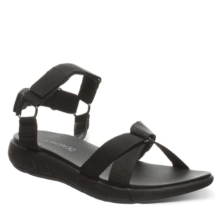 Becca Black/Black Round Toe Heels, Bearpaw Boots, Casual Sandals, The Bank, Sunny Day, Casual Shoes Women, Strap Sandals, Black Sandals, Wedge Heels