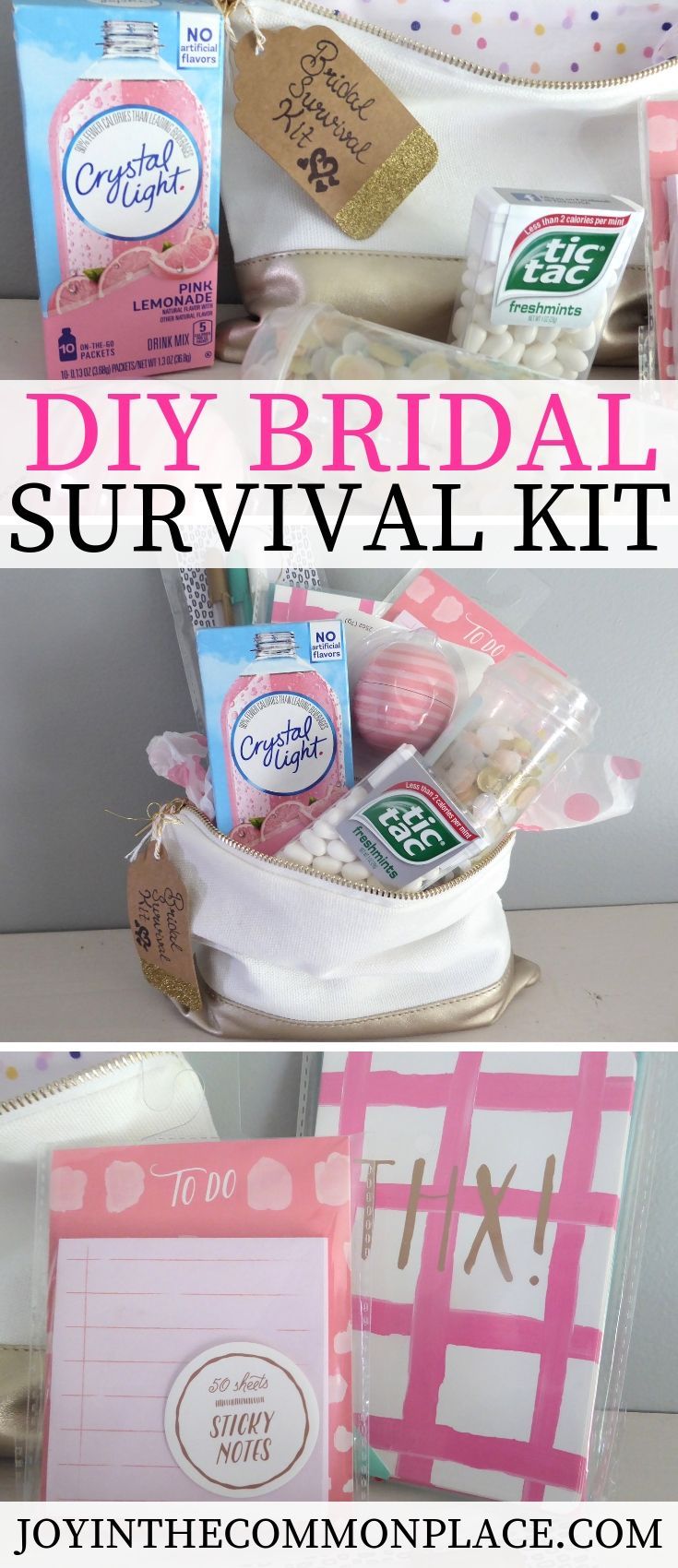 the diy bridal survival kit is shown in three different pictures