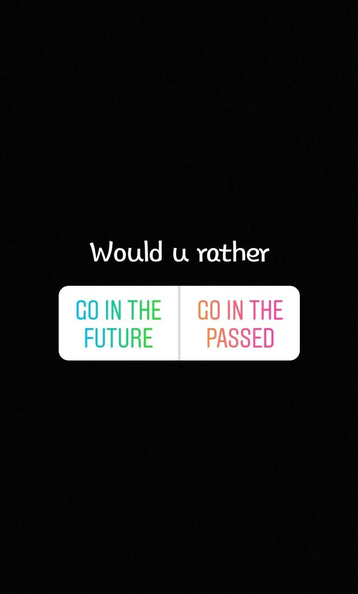 the words would u rather go in the future? are displayed on a black background