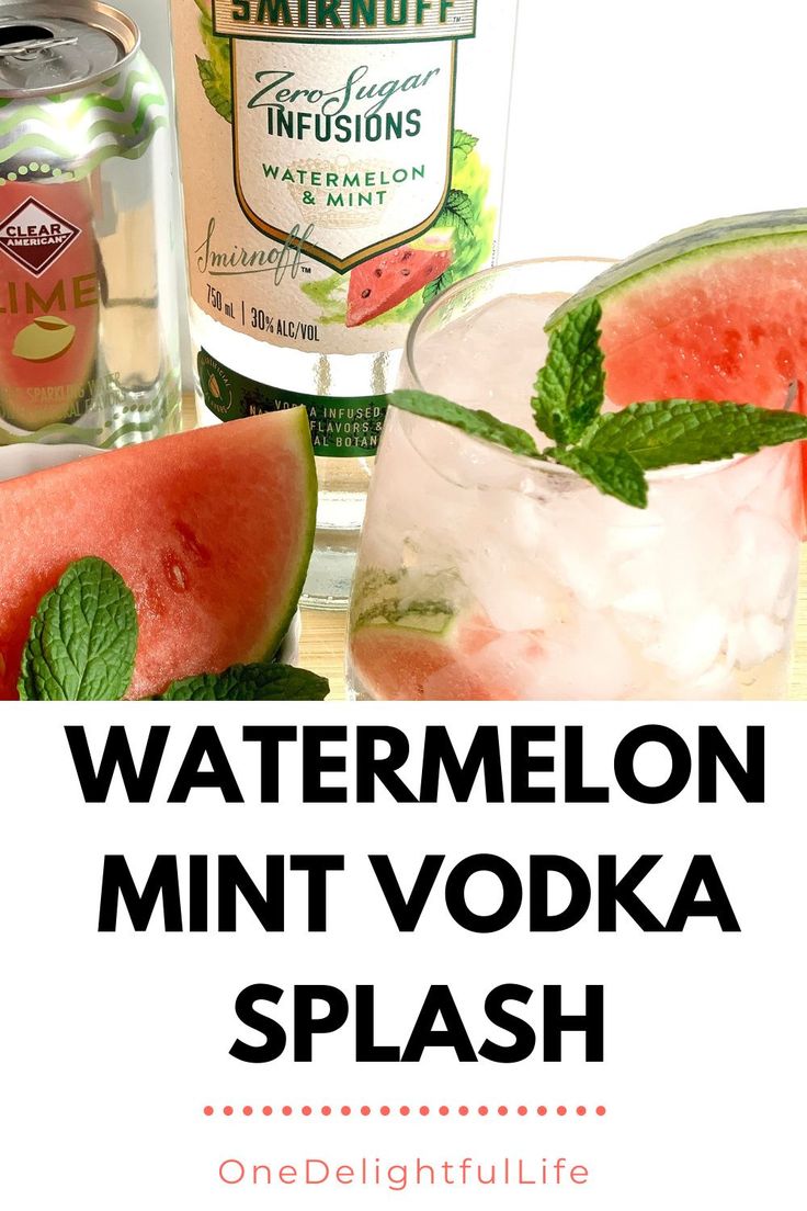 watermelon mint vodka splash recipe with text overlay