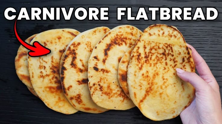 four flatbreads are shown with the words carnivore flat bread