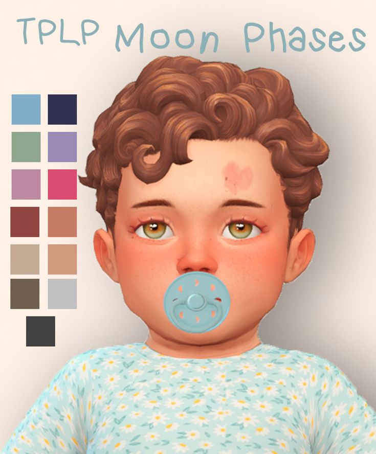 a young boy with a pacifier in his mouth and the words tlp moon phases on it