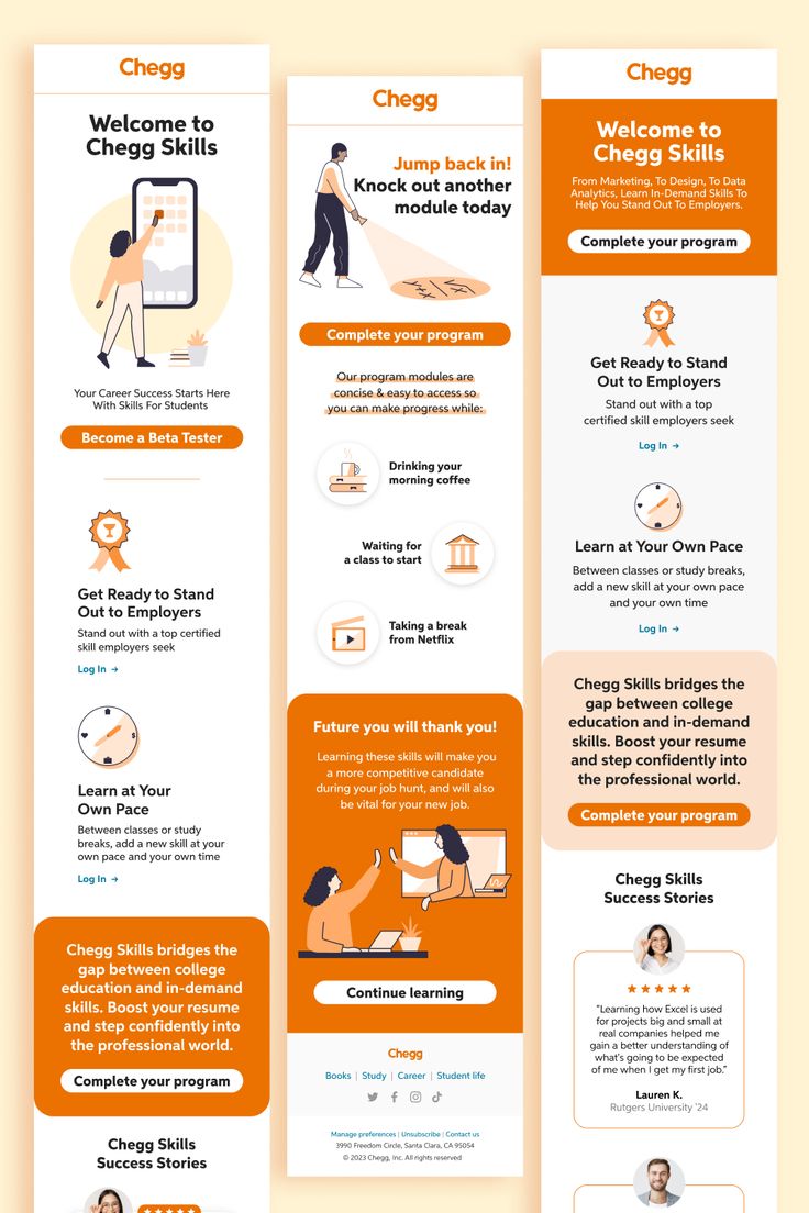 an orange and white brochure with information about different types of people in it