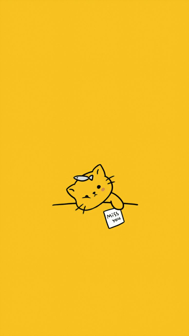 a drawing of a cat with a sign in its mouth on a yellow background that says you can't stop