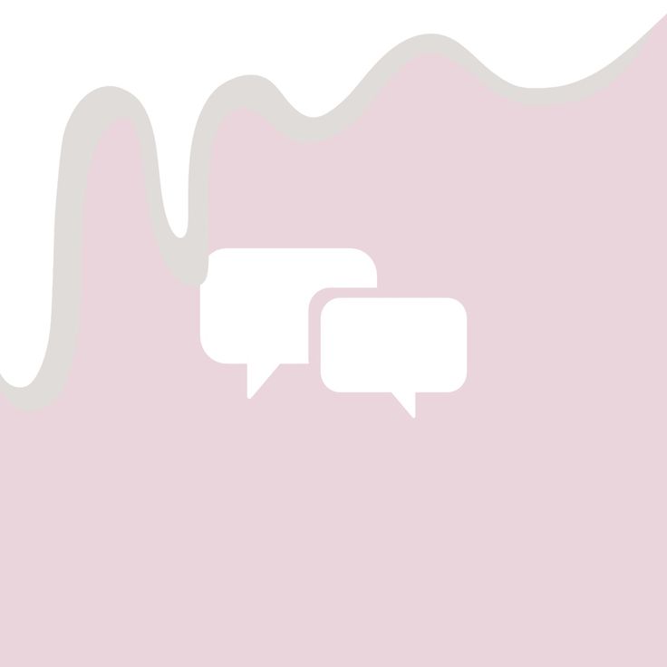 two white speech bubbles on a pink background