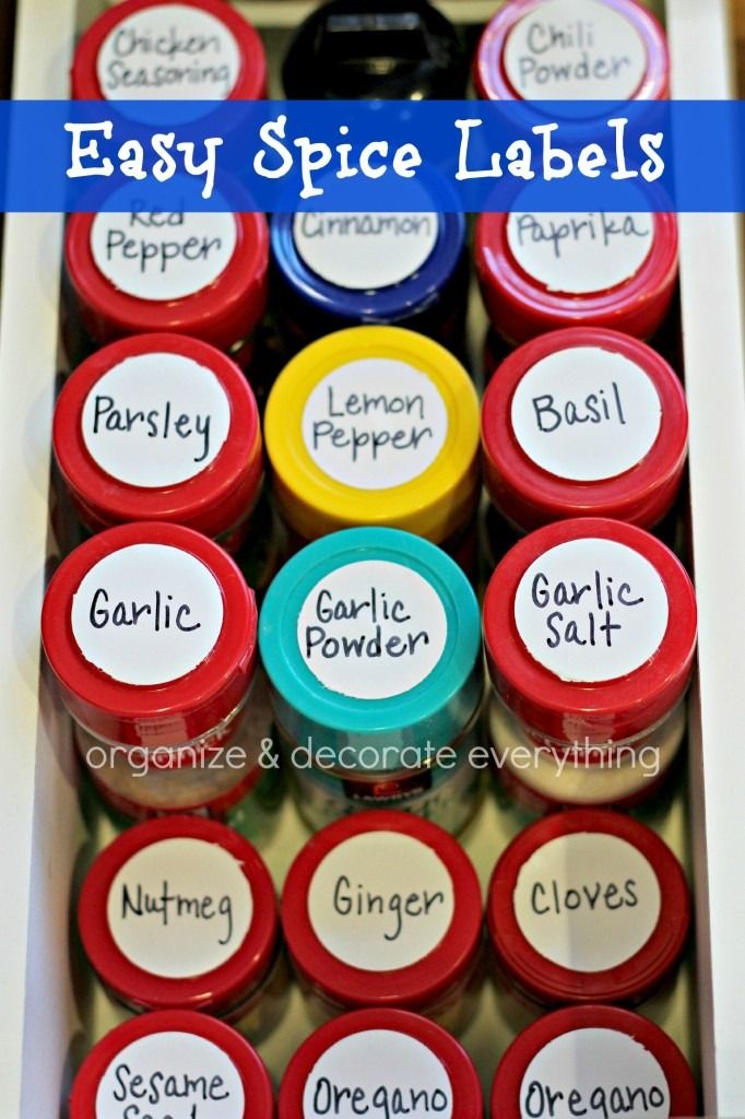 Easy Spice Labels - Organize and Decorate Everything I Like Pretty Things, Kitchen Organizing Ideas, Spice Labels, Spice Organization, Recipe Organization, Functional Kitchen, Organizing Ideas, Organize Your Life, Pantry Organization