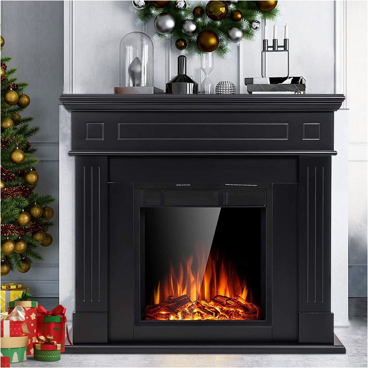 PRICES MAY VARY. The surface of the wooden frame is waterproof and anti-corrosion, easy to clean. Electric fireplace with mantel width: 13.7inch, the surface can place holiday decorations and books, the retro electric fireplace freestanding is the best choice for home and daily use. The built-in electric fireplace flame in the wooden frame adopts 3D technology, 7 kinds of flame brightness, to achieve realistic flame effect. 5100BTU heating range up to 400 square feet. A fake fireplace not only b Free Standing Electric Fireplace, Fireplace With Mantel, Electric Fireplace Mantel, Black Electric Fireplace, Electric Fireplace With Mantel, Standing Fireplace, Fake Fireplace, Built In Electric Fireplace, Black Fireplace