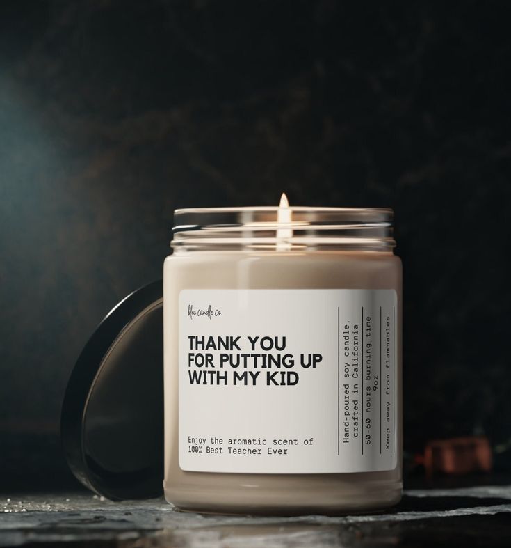 Thanks For Putting Up With My Kid, Teacher Gift, Teacher Appreciation Gift, Coach Gift, Gift for teacher, Teacher Appreciation Gift Candle Packed with immersive aromas, these scented candles come in 9oz glass jars and are one size (2.8″ × 3.5") (7.1cm × 8.8cm). Made with 100% natural soy wax blend, each candle features a 100% cotton wick and a permanent adhesive label where your custom designs can come alive. .: Materials: 100% natural soy wax blend, 100% cotton wick and a glass jar .: One size: Drink Birthday, Funny Engagement Gifts, Teacher Candle, Turning 21, Engagement Humor, Daughter Best Friend, Candle Safety, Gift Candle, Coach Gift