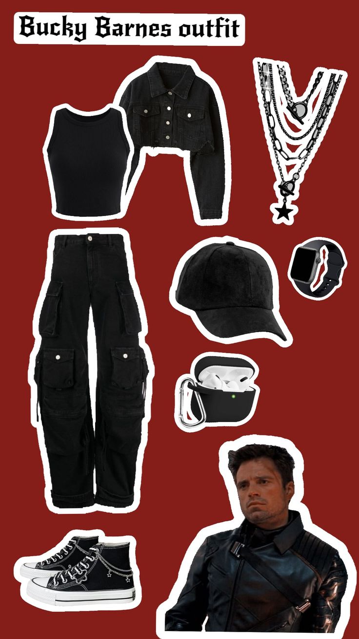 Bucky Outfit Ideas, Bucky Barnes Outfit Women, Winter Soldier Inspired Outfits, Marvel Character Outfits, Bucky Inspired Outfits, Outfits Based On Marvel Characters, Bucky Barnes Outfit Inspiration, Loki Inspired Outfit Casual, Marvel Clothes Aesthetic