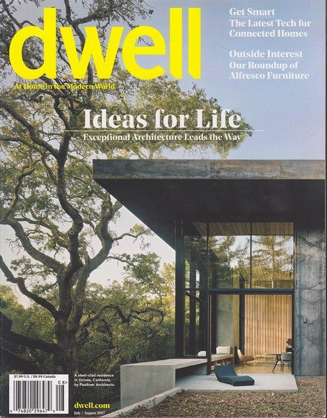 a magazine cover with an image of a house