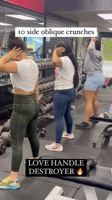 three women are in the gym doing exercises